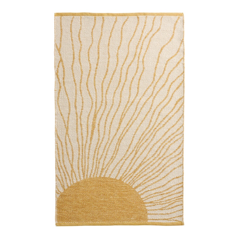 Icarus Golden Ochre Sunrays Recycled Indoor Outdoor Rug