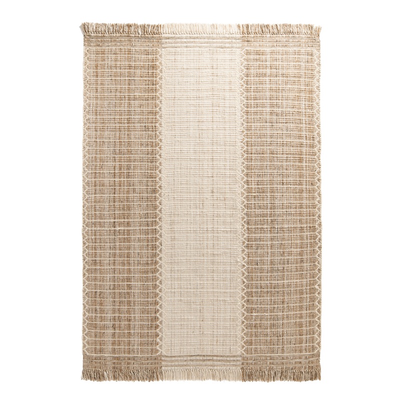 Inira Brown and Ivory Stripe Indoor Outdoor Rug
