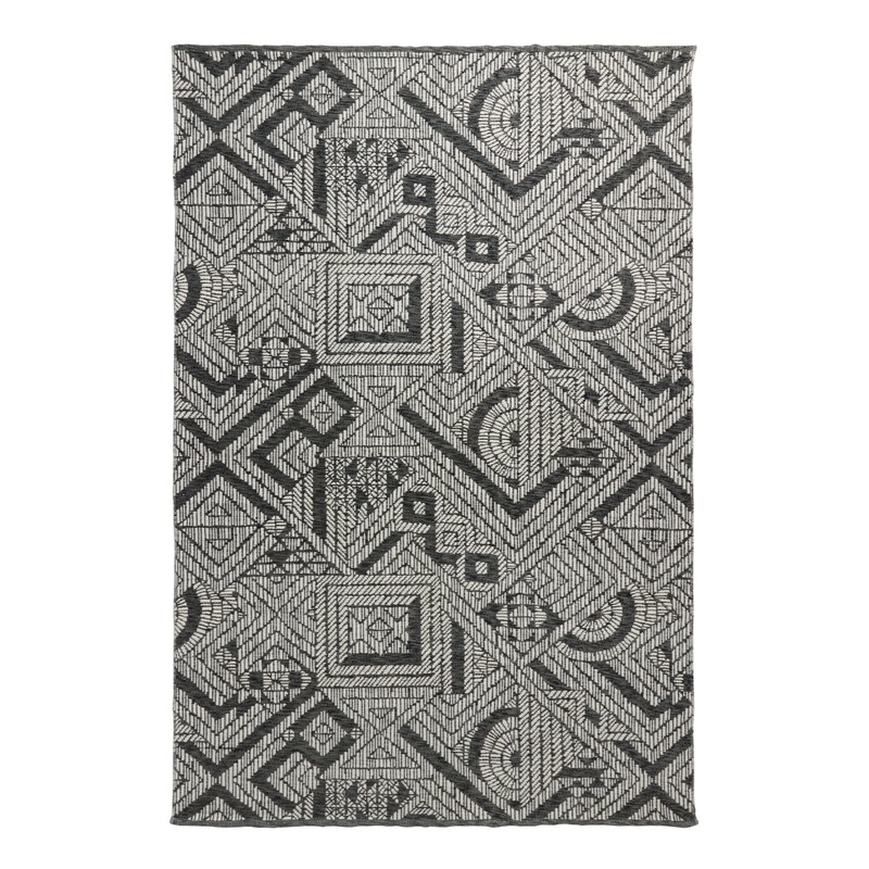 La Paz Geo Black Modern Reversible Indoor Outdoor Rug