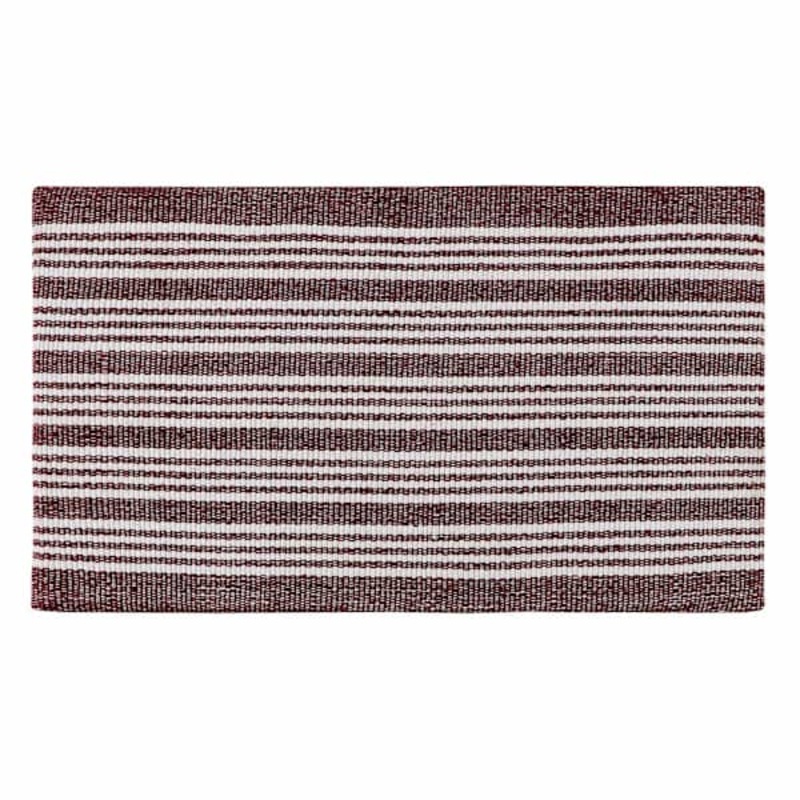Maroon & White Heritage Striped Kitchen Mat, 18×30