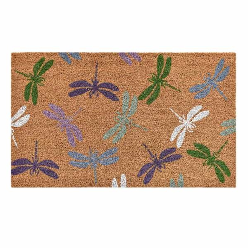 Multi-Colored Dragonfly Coir Mat, 18×30