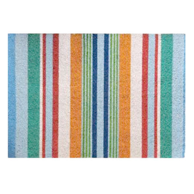 Multicolor Striped Coir Mat, 17×27