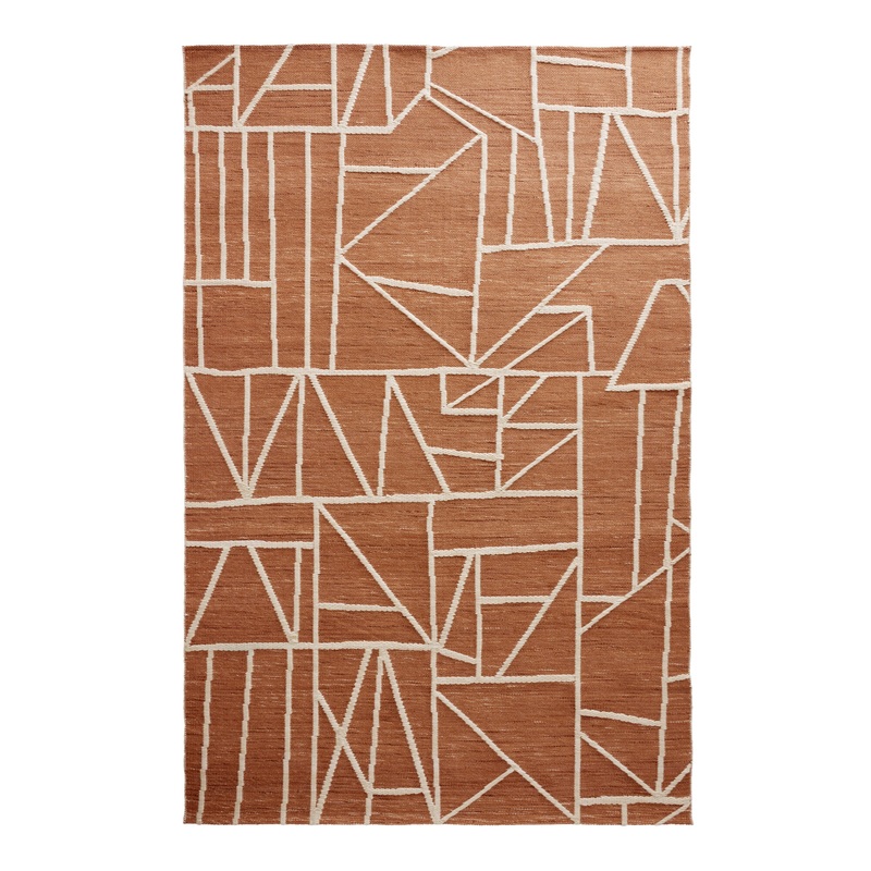 Nandor Terracotta Abstract Reversible Indoor Outdoor Rug