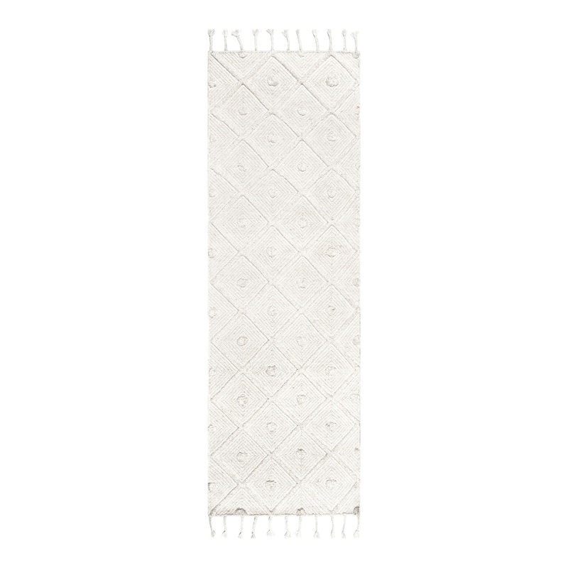 Off White Diamond And Dot Wool Deandra Floor Runner