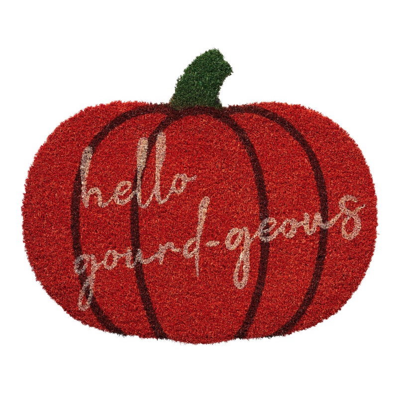 Orange Hello Gourdgeous Pumpkin Coir Doormat