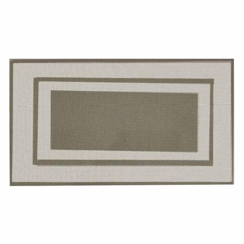 Plano Beige Double Border Non-Antifatigue Kitchen Mat, 20×39
