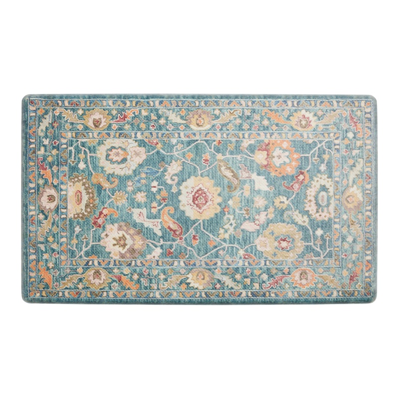 Raya Floral Traditional Style Nonslip Kitchen Floor Mat