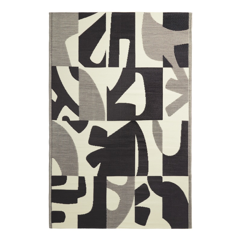 Rio Black Mod Tile Reversible Indoor Outdoor Floor Mat