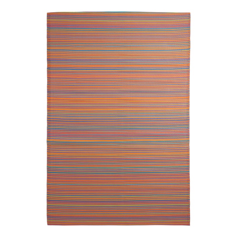 Rio Multicolor Stripe Reversible Indoor Outdoor Floor Mat