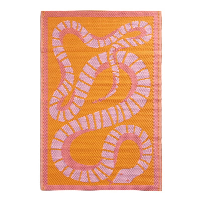 Rio Orange Snake Reversible Indoor Outdoor Floor Mat