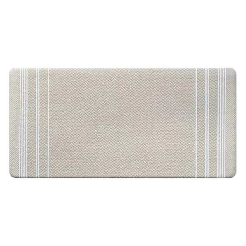 Taupe Forever Woven Striped Kitchen Mat, 20×39