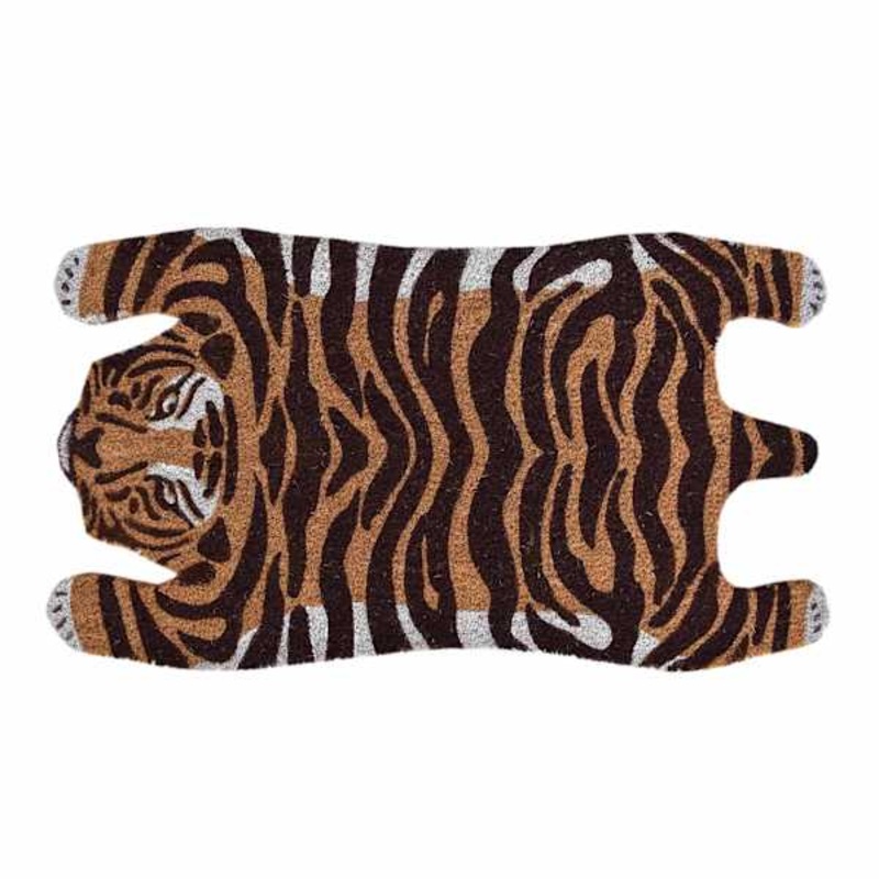 Tiger Shaped Coir Mat, 18×30