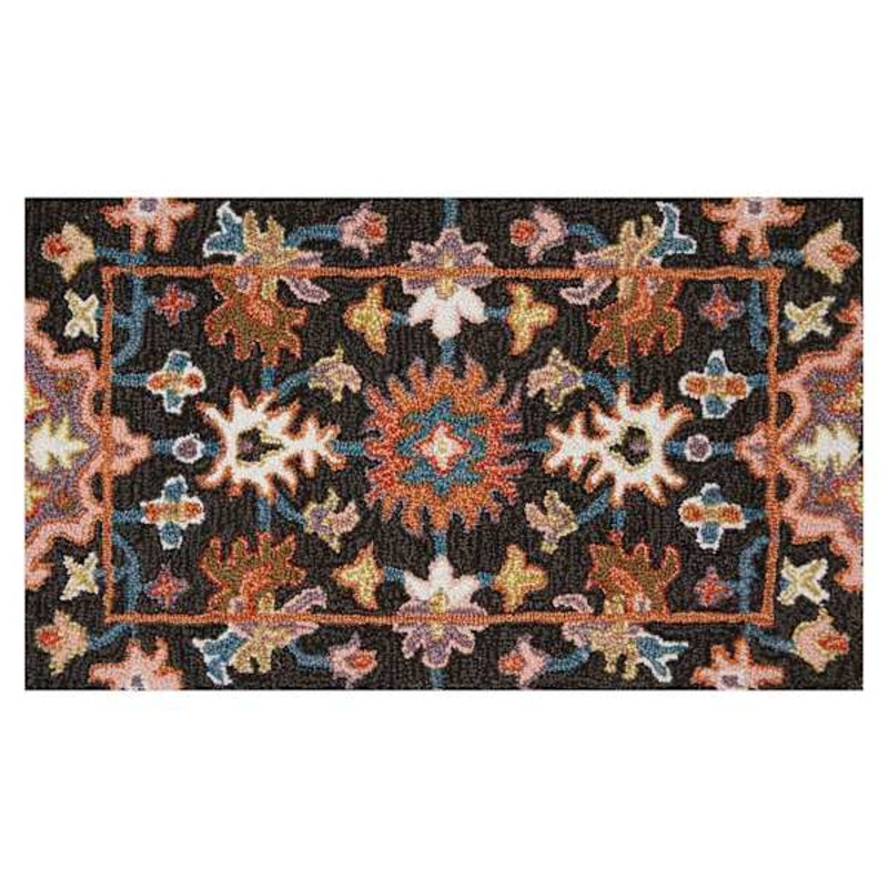 Verona Black Floral Kitchen Mat, 18×30