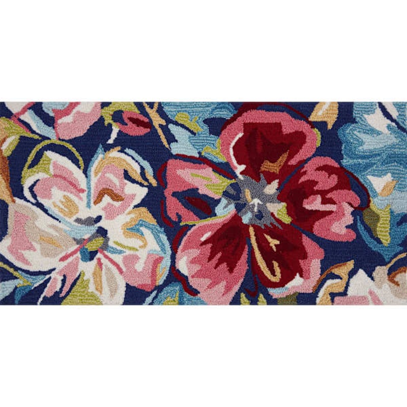 Verona Navy Floral Kitchen Mat, 20×40