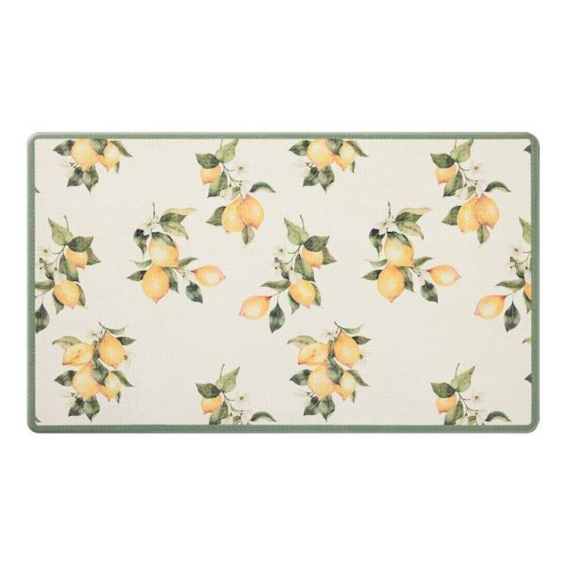 Yellow & White Kit Lemons Kitchen Mat, 18×30