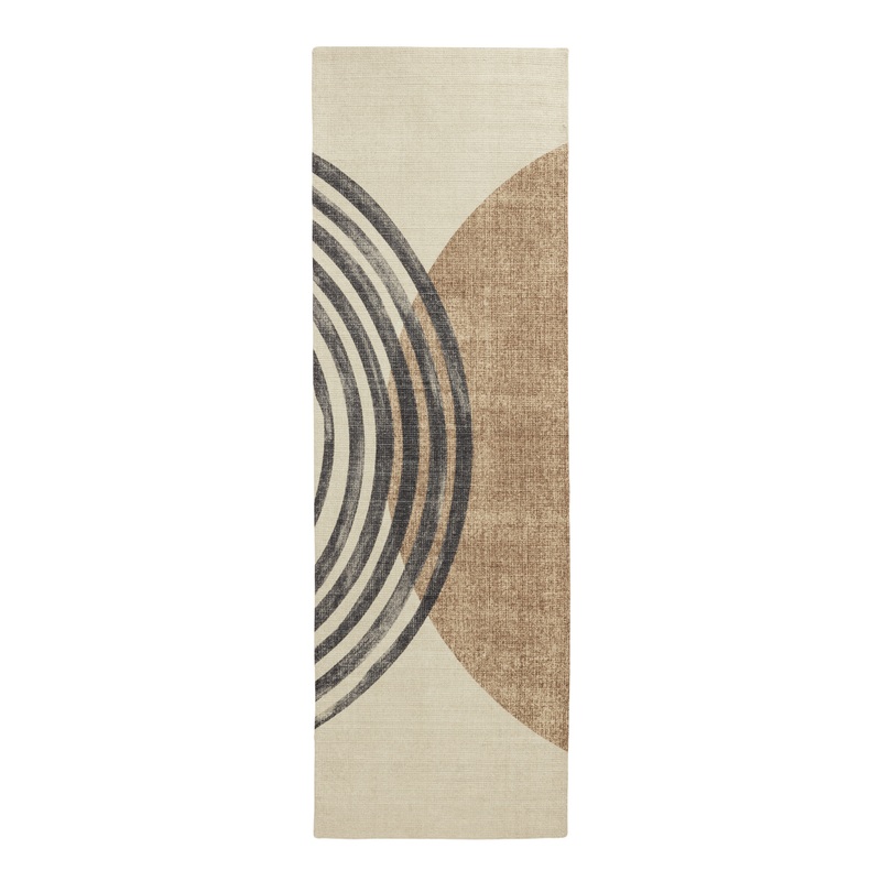 Zuma Ivory Modern Geo Indoor Outdoor Floor Runner