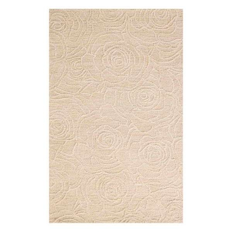 (A531) Rosey Neutral Tufted Accent Rug, 3×5
