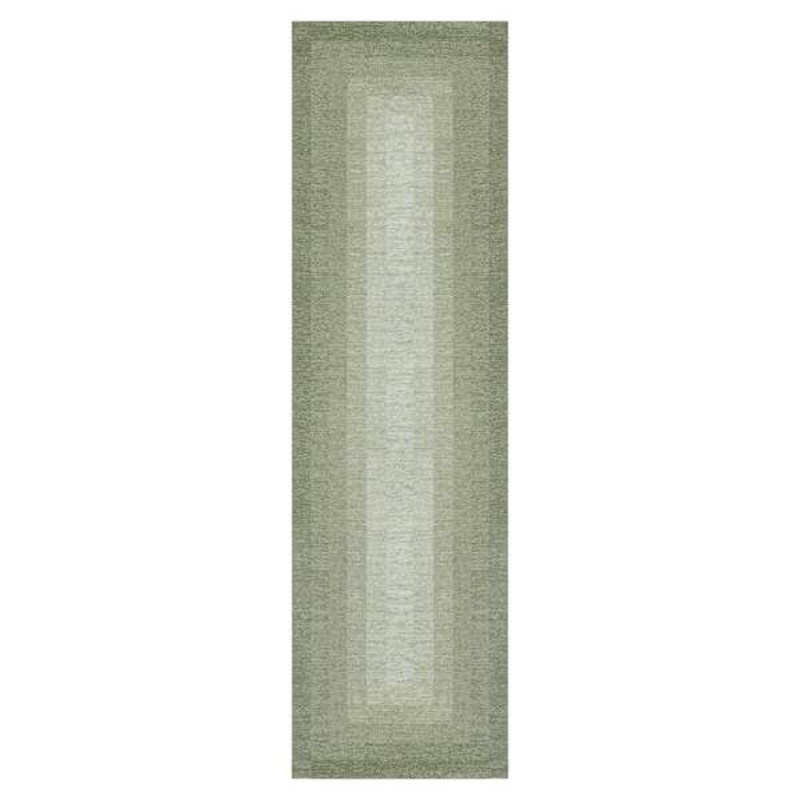 (B893) Green Ombre Flatweave Runner, 2×7