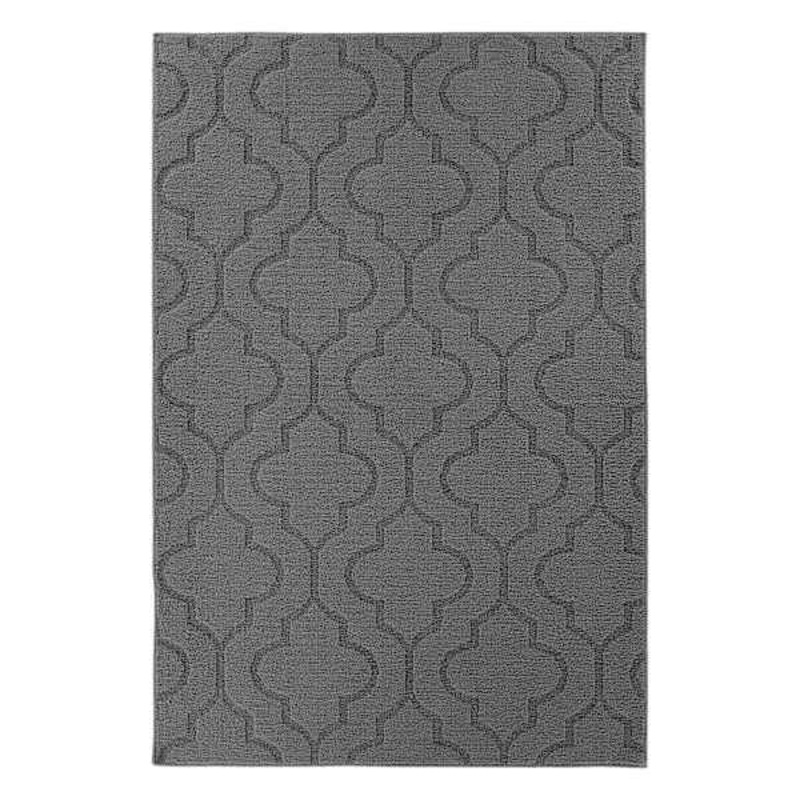 Brentwood Grey Double Quatrefoil Indoor & Outdoor Area Rug, 4×6