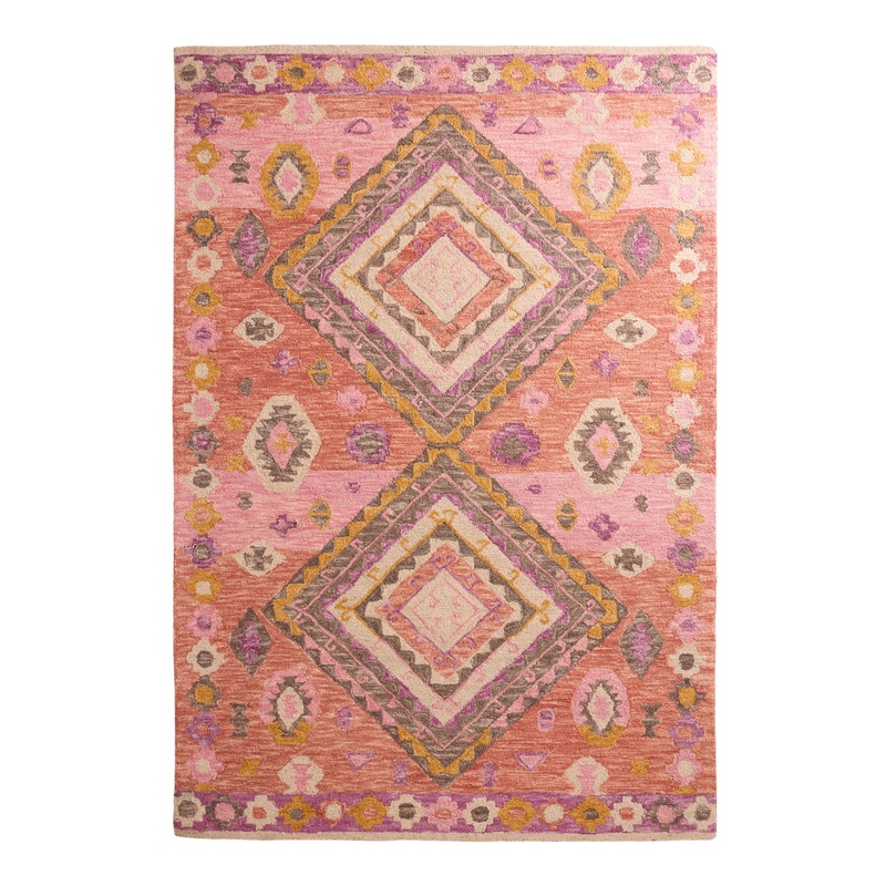 Gabriela Hot Pink Traditional Style Tufted Wool Area Rug