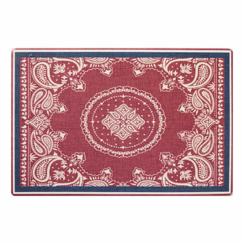 Honeybloom Patriotic Red Bandana Print Antifatigue Kitchen Mat, 20×30