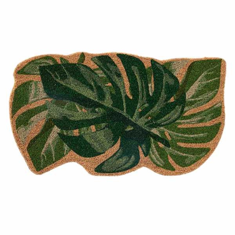 Monstera Leaves Shaped Coir Mat, 18×30