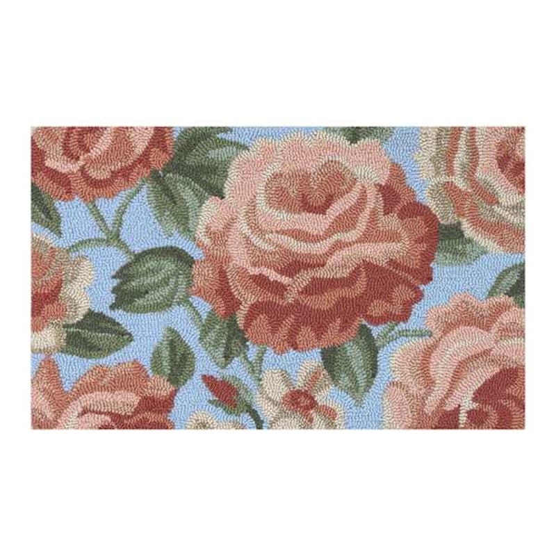Multicolor Floral Hook Tufted Outdoor Accent Rug, 18×30