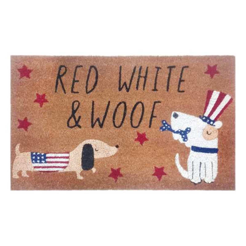 Red, White & Woof Patriotic Dogs Coir Mat, 18×30