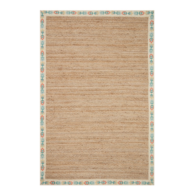 Rifle Paper Co. x Loloi Natural Costa Floral Jute Area Rug