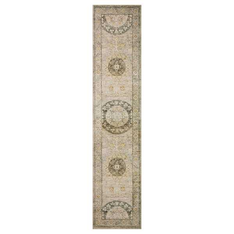 Taupe & Gold Opal Medallion Runner, 2×9