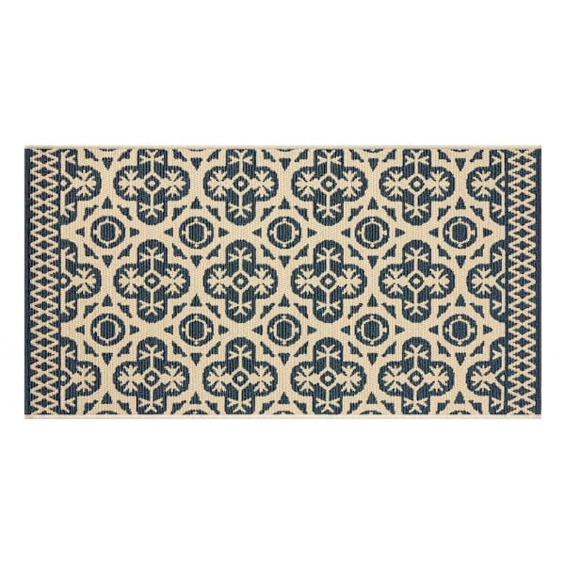 Tia Blue Utility Outdoor Accent Rug, 27×45