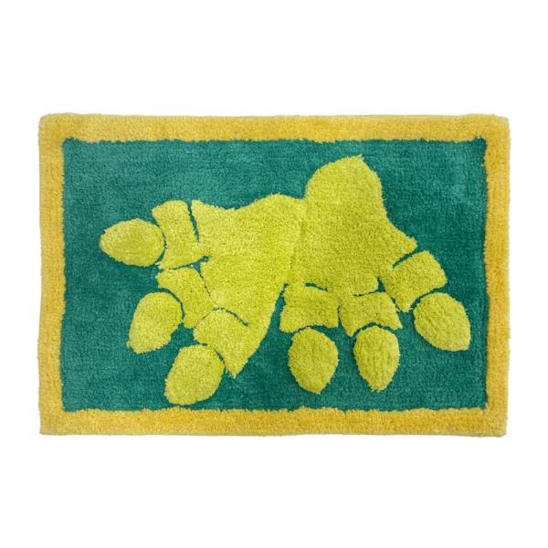 Tiny Dreamers Blue & Green Dinoskater Dino Feet Bath Rug, 17×24