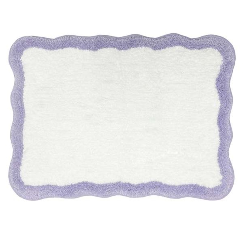 Tiny Dreamers Lavender Scalloped Border Bath Rug, 17×24