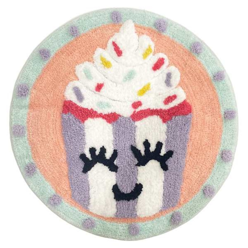 Tiny Dreamers Treats & Tiaras Round Cupcake Bath Rug, 20″