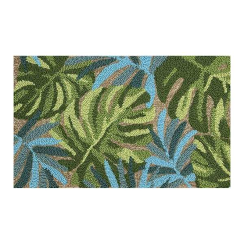 Tropical Green Hook Tufted Outdoor Accent Rug, 18×30
