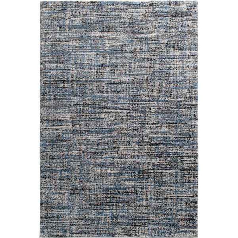 (A410) Strato Hatchure Blue Woven Shag Accent Rug, 3×5