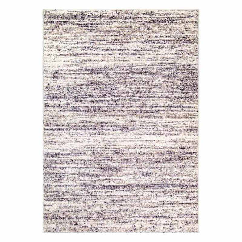 (A452) Heather Fields Light Taupe Shag Area Rug, 5×7