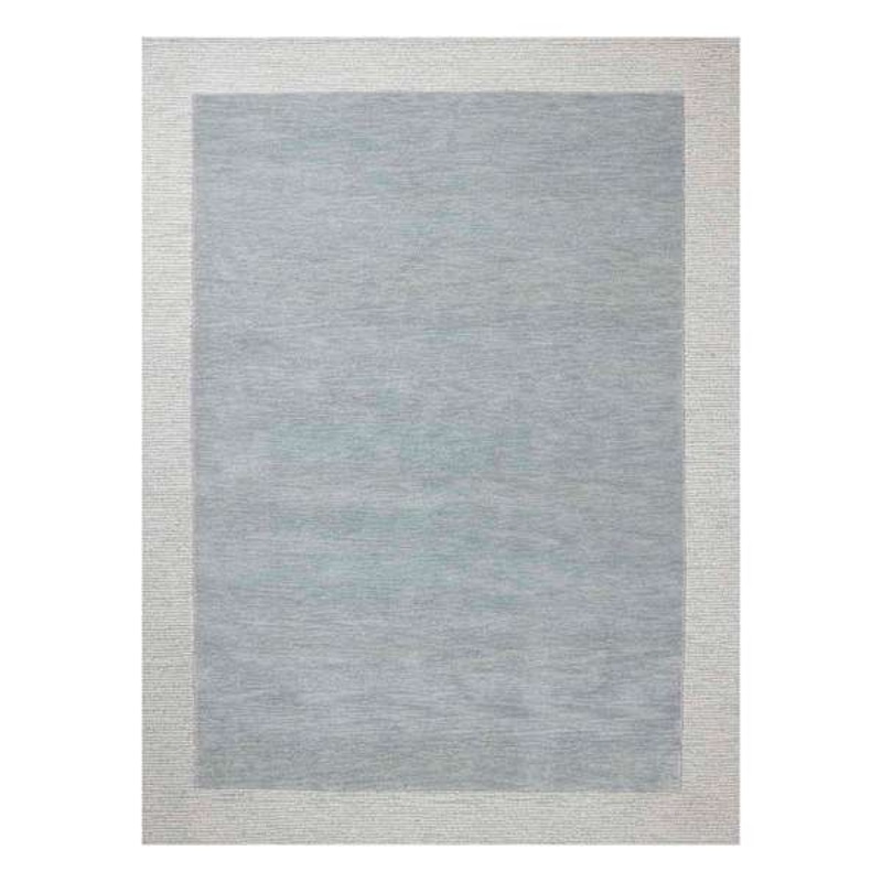 (A529) Linwood Blue Tufted Area Rug with Border, 5×7