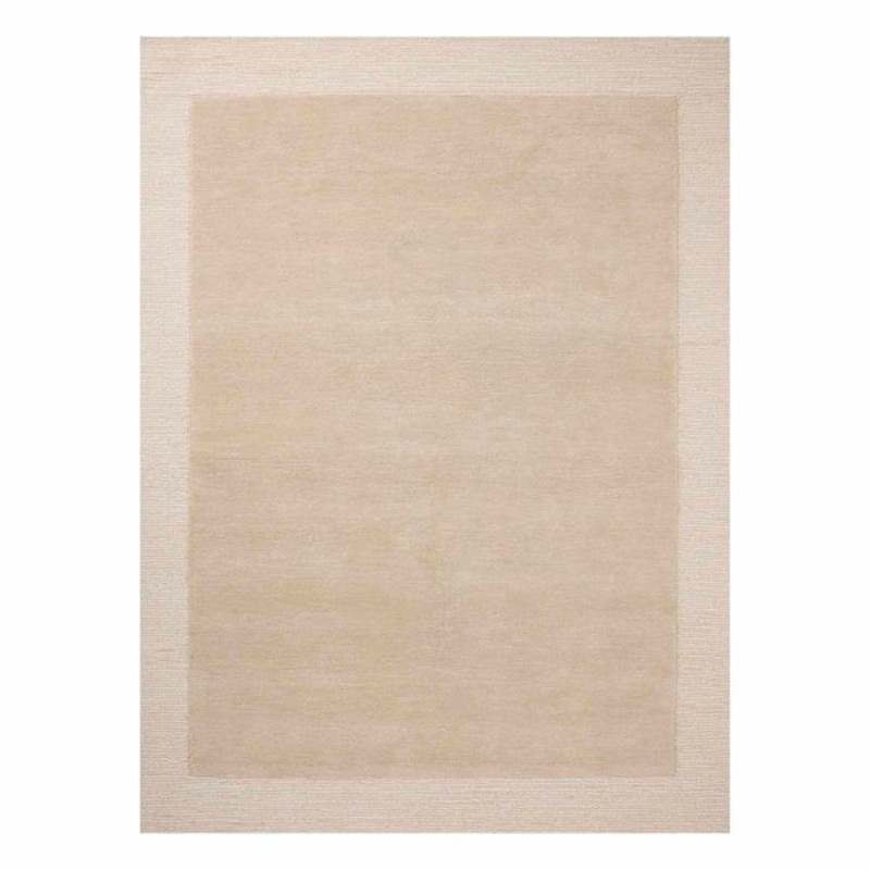 (A530) Linwood Beige Tufted Area Rug with Border, 5×7