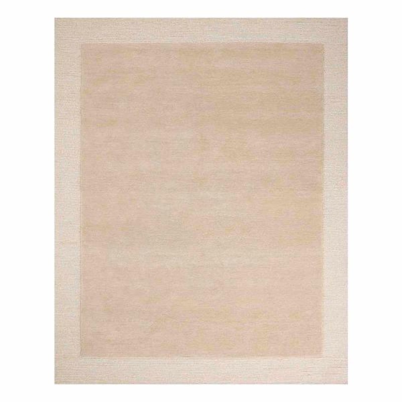 (A530) Linwood Beige Tufted Area Rug with Border, 8×10
