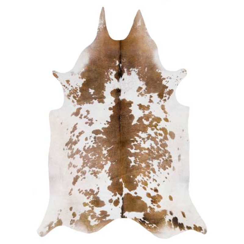 (B648) Crosby St. Hidalgo Printed Brown & White Faux Cowhide Area Rug, 5×7