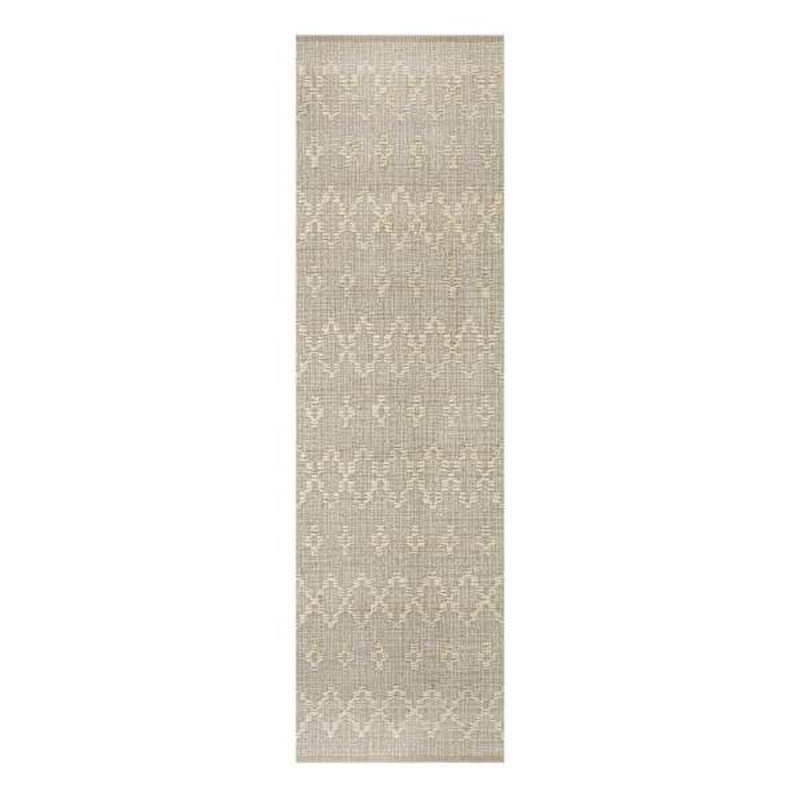(B726) Honeybloom Denali Neutral Flatweave Runner, 2×7