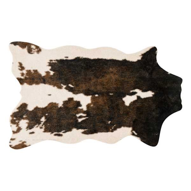 (B792) Crosby St. Brown & Beige Faux Hide Area Rug, 5×7