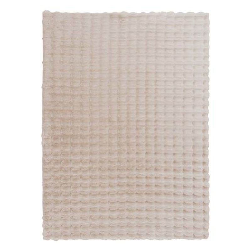 (B883) Crosby St. Beige Bebel Faux Fur Shag Area Rug, 5×7