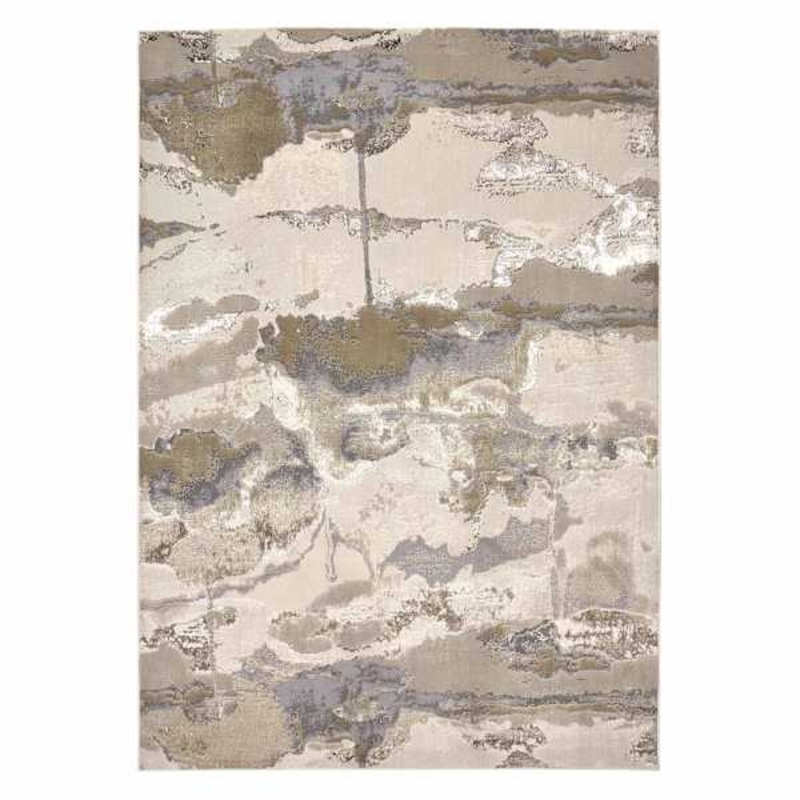 (B889) Crosby St. Aurora Neutral Abstract Area Rug, 5×7