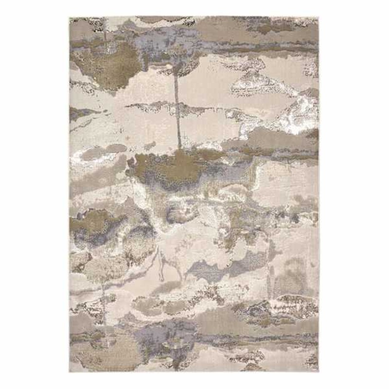 (B889) Crosby St. Aurora Neutral Abstract Area Rug, 7×10