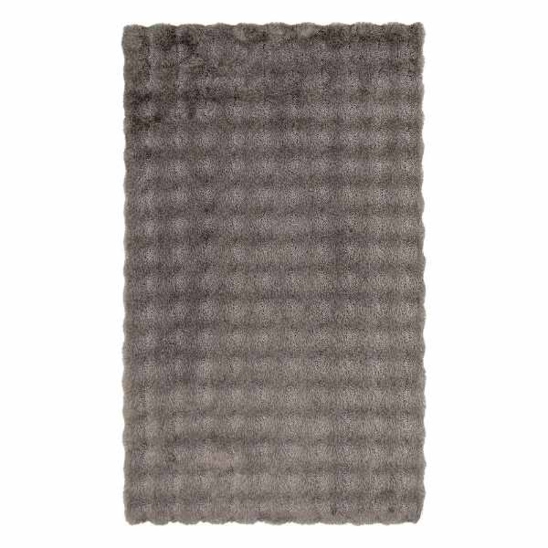 (B890) Crosby St. Grey Two-Tone Bebel Faux Fur Shag Accent Rug, 3×5
