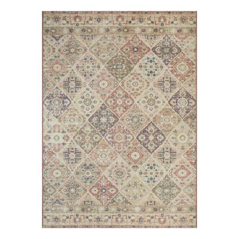 (B898) Spice Medallion Washable Area Rug, 5×7