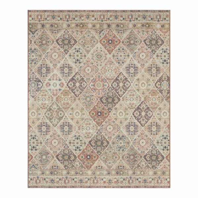 (B898) Spice Medallion Washable Area Rug, 8×10
