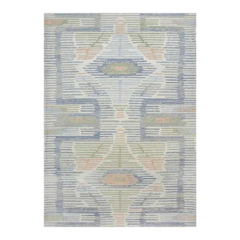 (B902) Found & Fable Multicolor Del Mar Textured Woven Flatweave Area Rug, 5×7